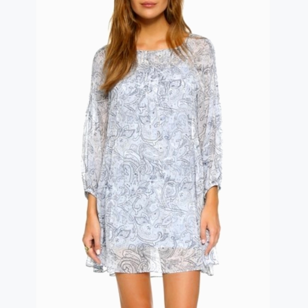 NWT Joie Achroite Gorgeous Silk Paisley Babydoll Mini Dress